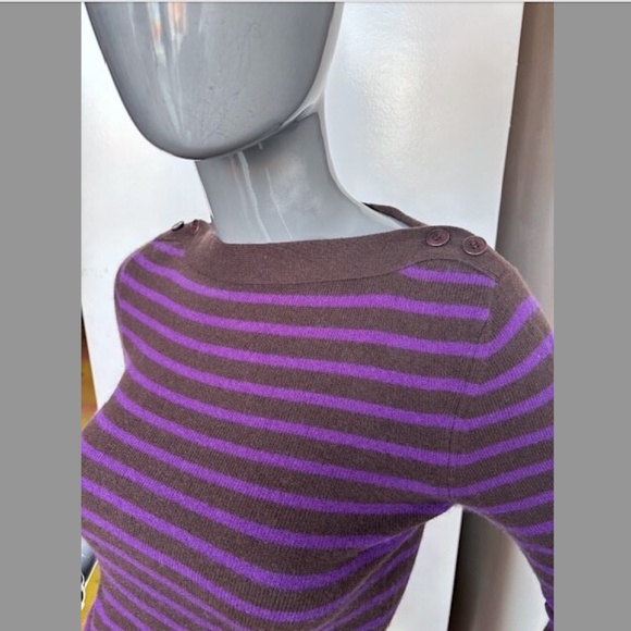 DEMYLEE "Jamie" Striped Cashmere Boatneck Sweater NWOT/sz XS - Picture 3 of 15